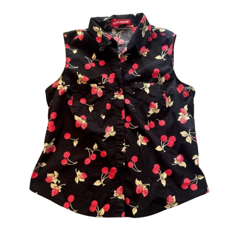 Gloria Vanderbilt Black Cherry Blouse